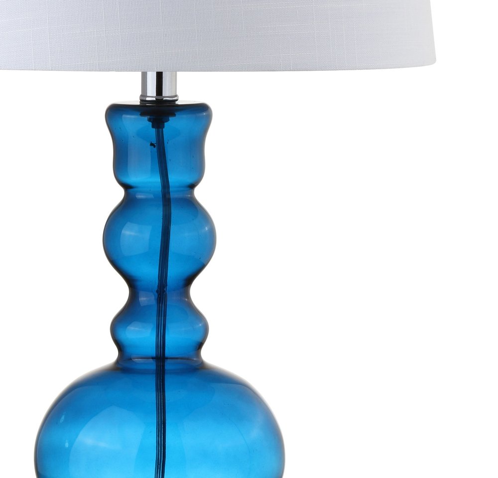 Set of Two 29" Blue Novelty Table Lamps LED With Drum Shades