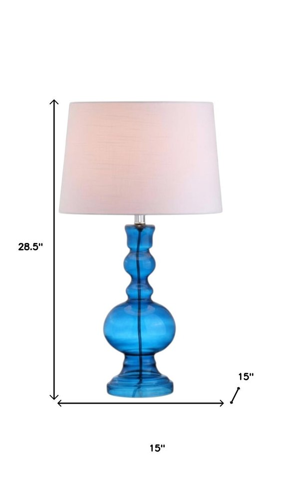 Set of Two 29" Blue Novelty Table Lamps LED With Drum Shades