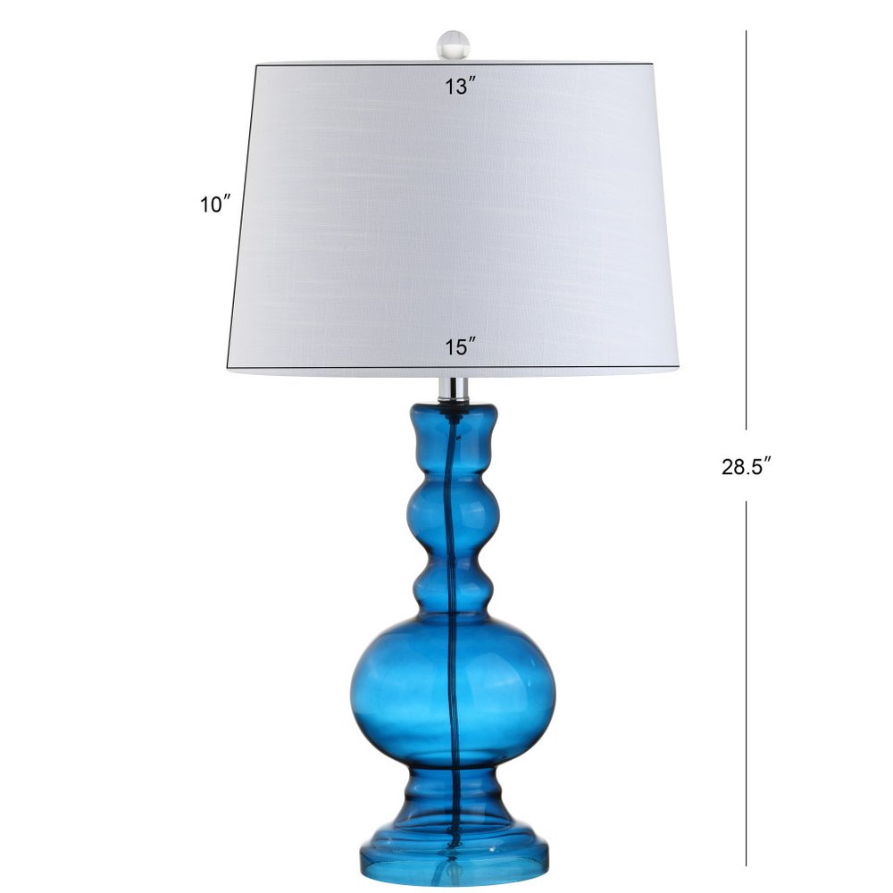 Set of Two 29" Blue Novelty Table Lamps LED With Drum Shades