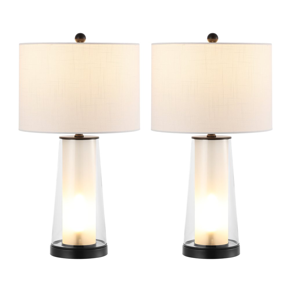 Set of Two 26" Antiqued Bronze Lighthouse Table Lamps LED With Drum Shades