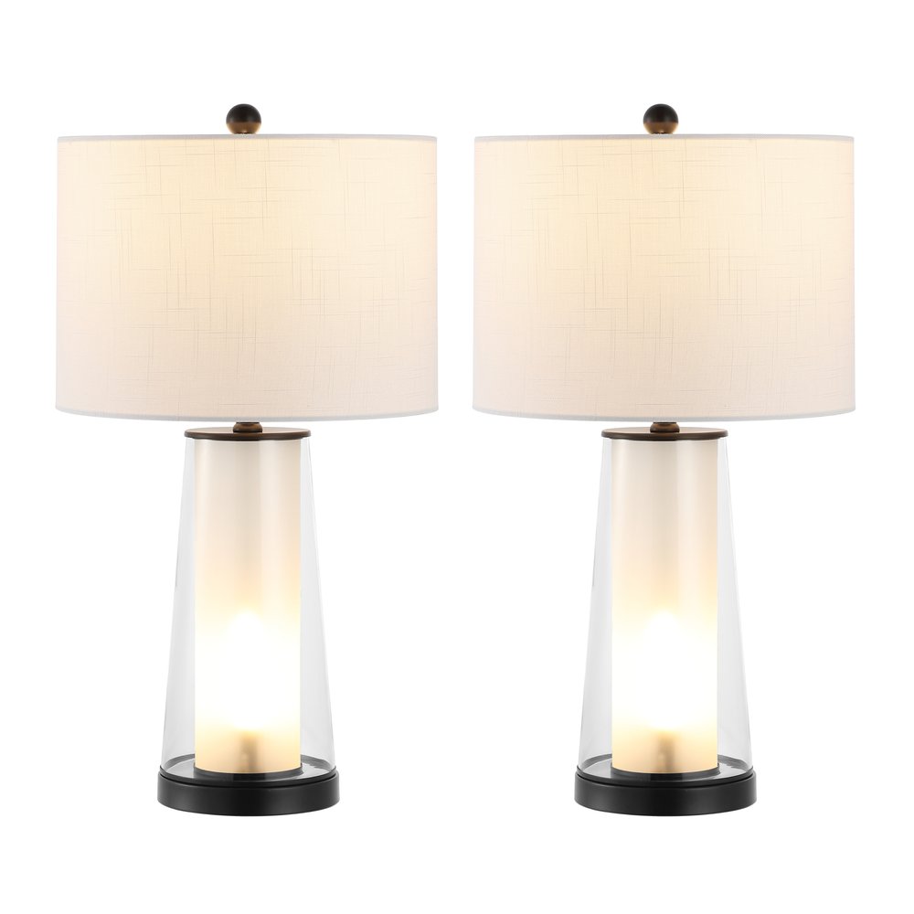 Set of Two 26" Antiqued Bronze Lighthouse Table Lamps LED With Drum Shades