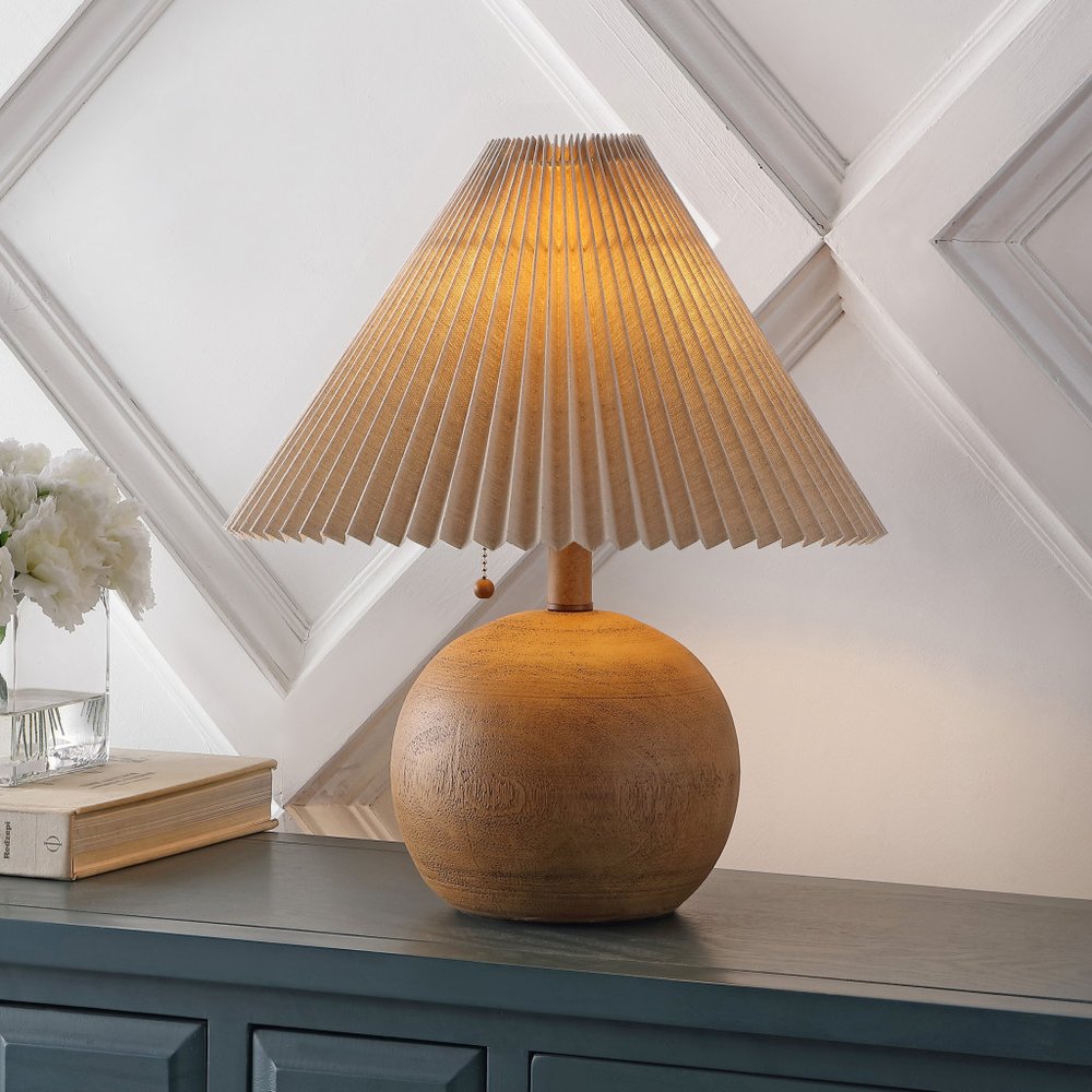 17" Clear Round Table Lamp LED With Empire Shade
