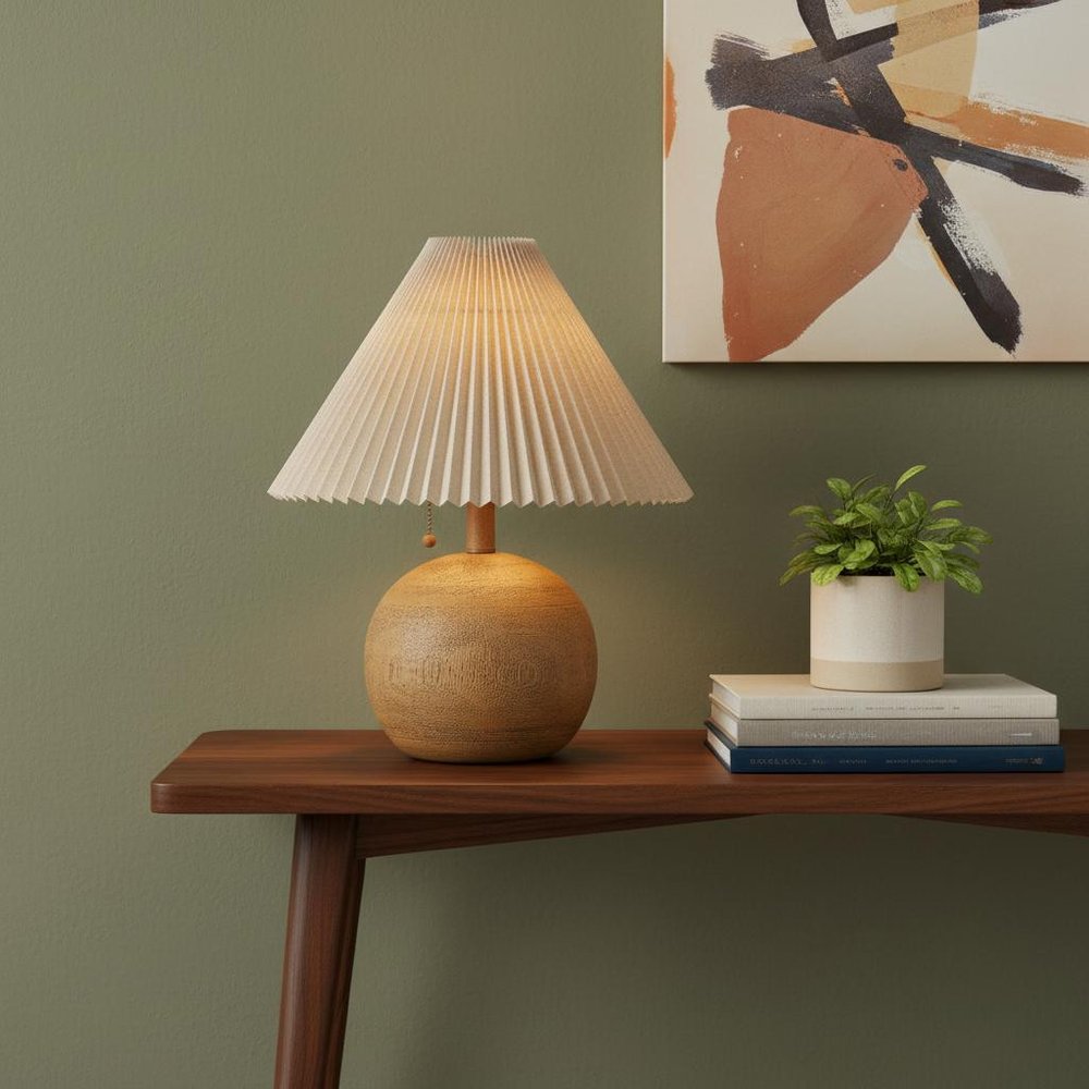 17" Clear Round Table Lamp LED With Empire Shade