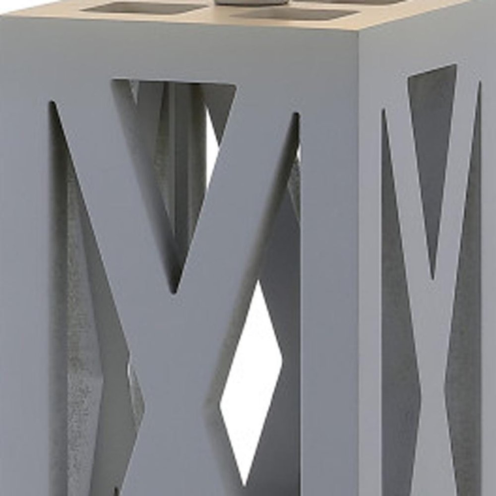 Set of Two 22" Gray Table Lamps LED With Drum Shades