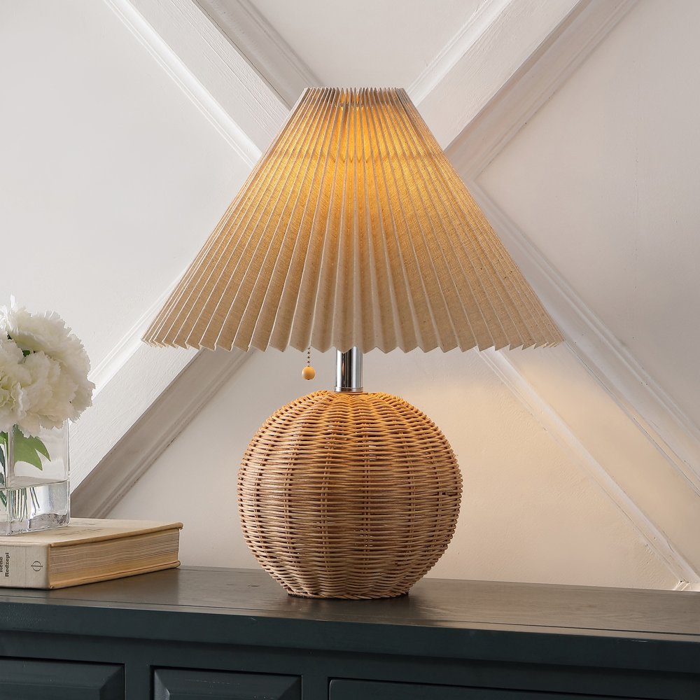 17" Clear Round Table Lamp LED With Empire Shade