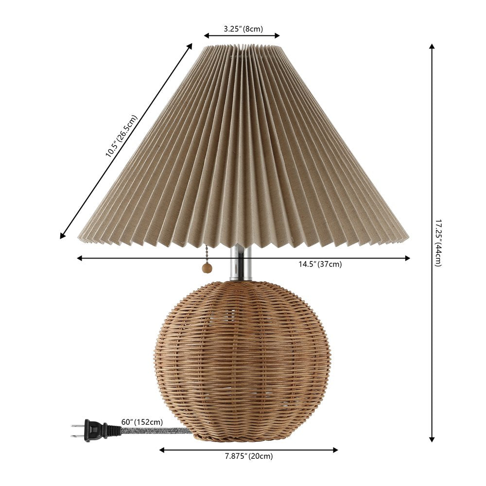 17" Clear Round Table Lamp LED With Empire Shade