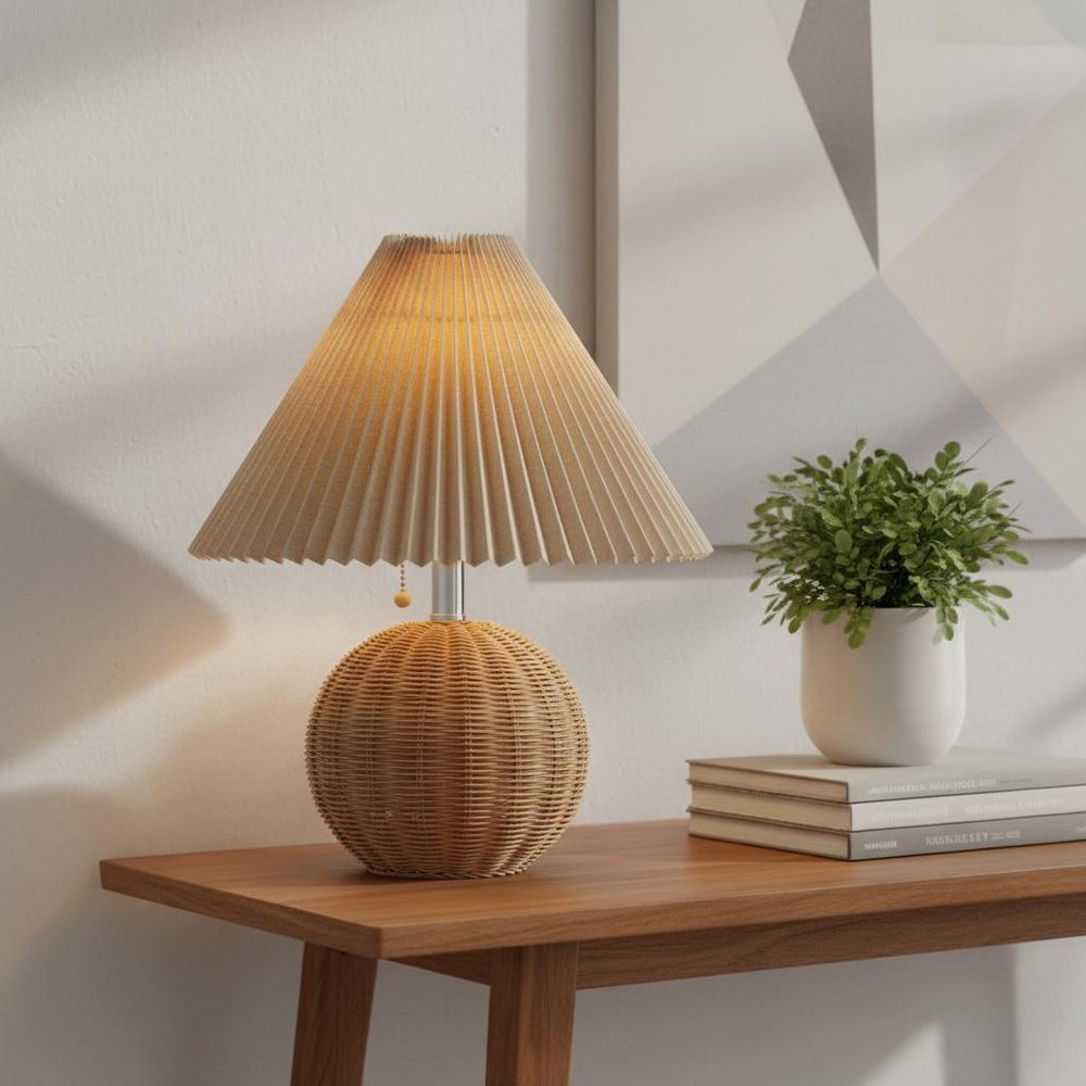 17" Clear Round Table Lamp LED With Empire Shade