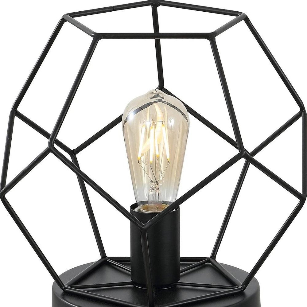 10" Black Geometric Table Lamp LED
