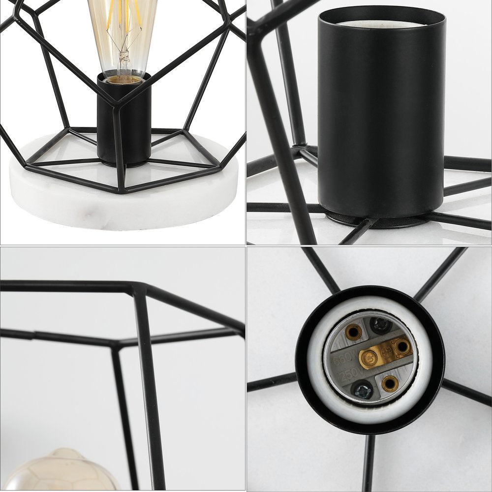 10" White Geometric Table Lamp LED