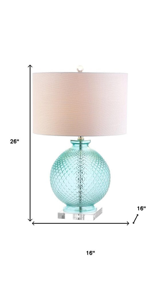 26" Clear Novelty Table Lamp LED With Drum Shade