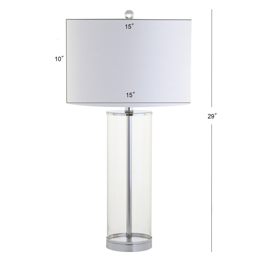 29" Silver Novelty Table Lamp LED With Drum Shade