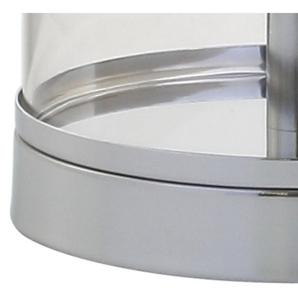 29" Silver Novelty Table Lamp LED With Drum Shade