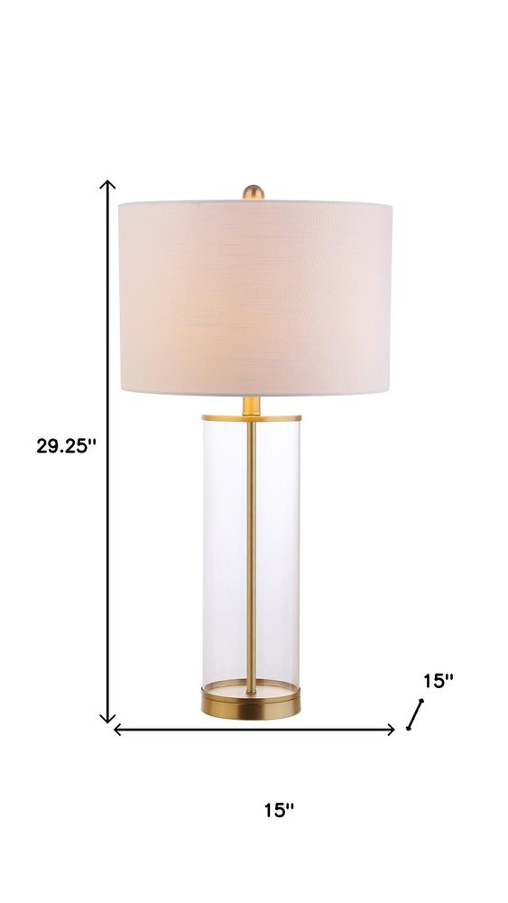 29" Gold Novelty Table Lamp LED With Drum Shade