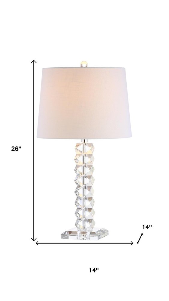 26" Clear Novelty Table Lamp LED With Drum Shade