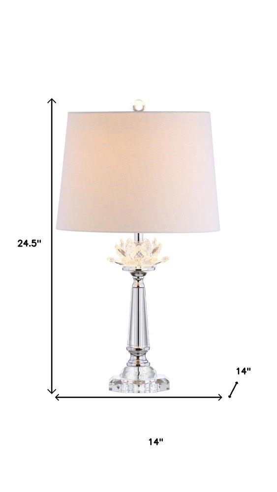 25" Clear Novelty Table Lamp LED With Drum Shade