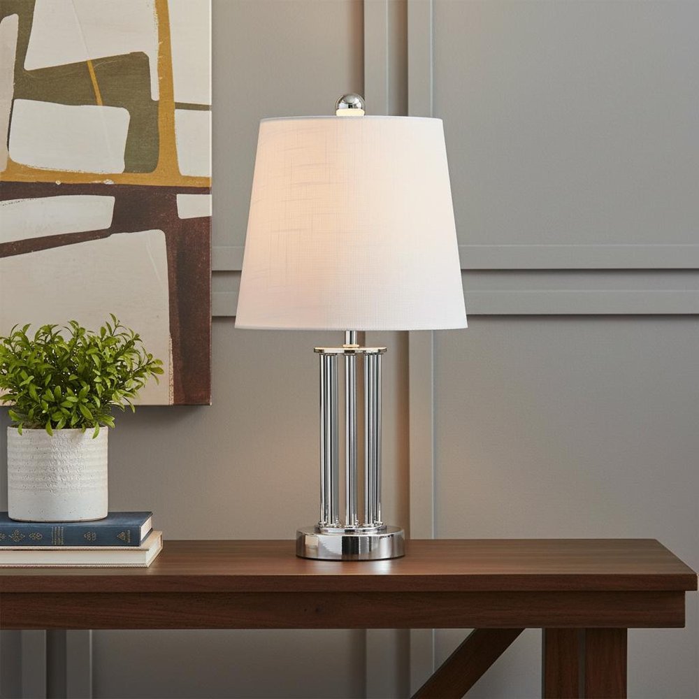 18" Silver Novelty Desk Lamp LED With Empire Shade