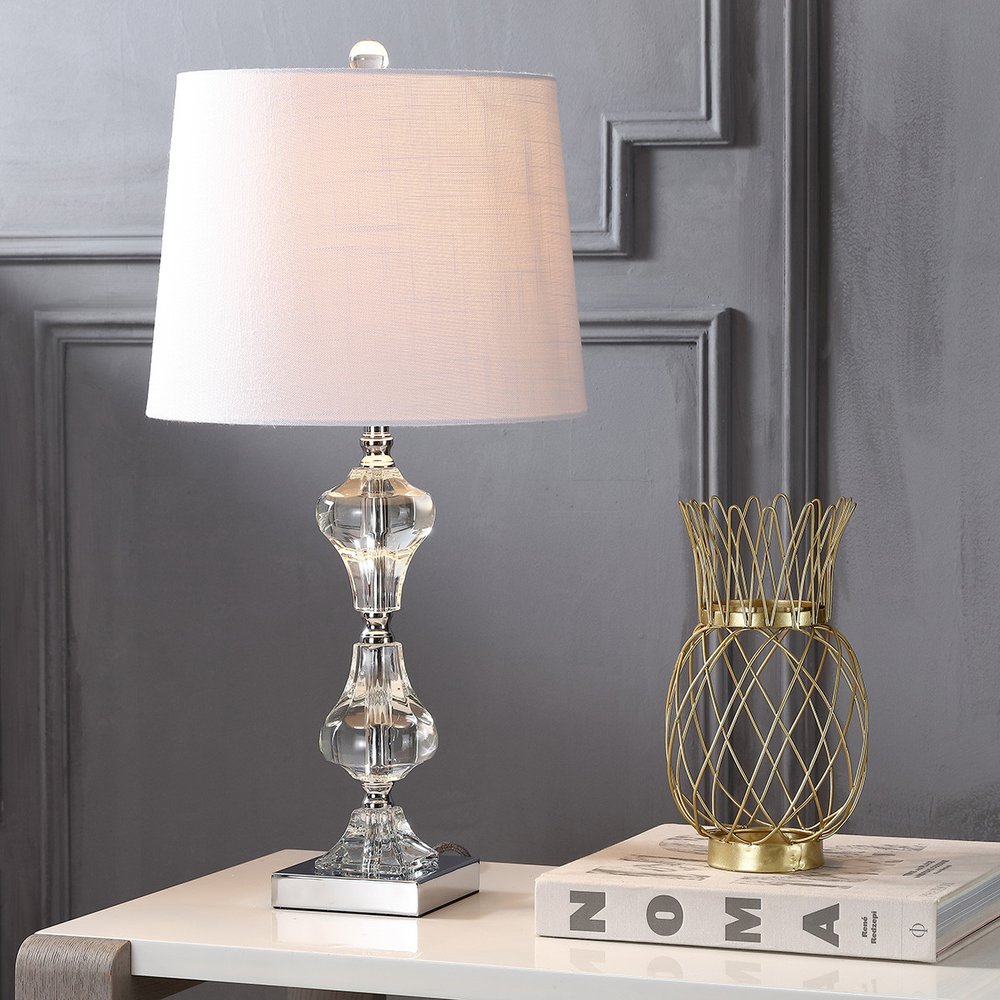 26" Silver Novelty Table Lamp LED With Empire Shade