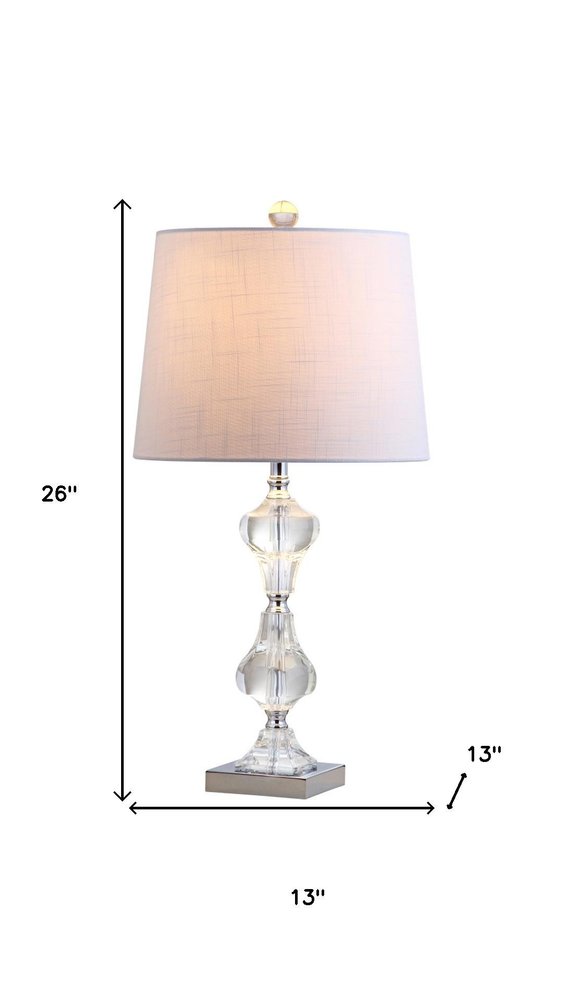 26" Silver Novelty Table Lamp LED With Empire Shade