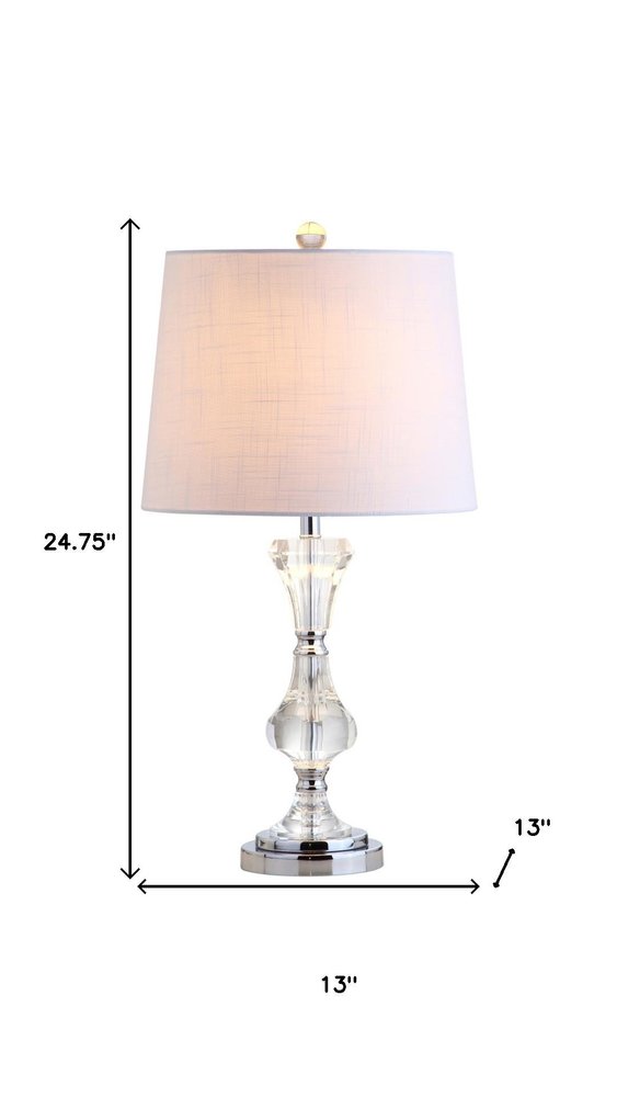 25" Silver Novelty Table Lamp LED With Empire Shade