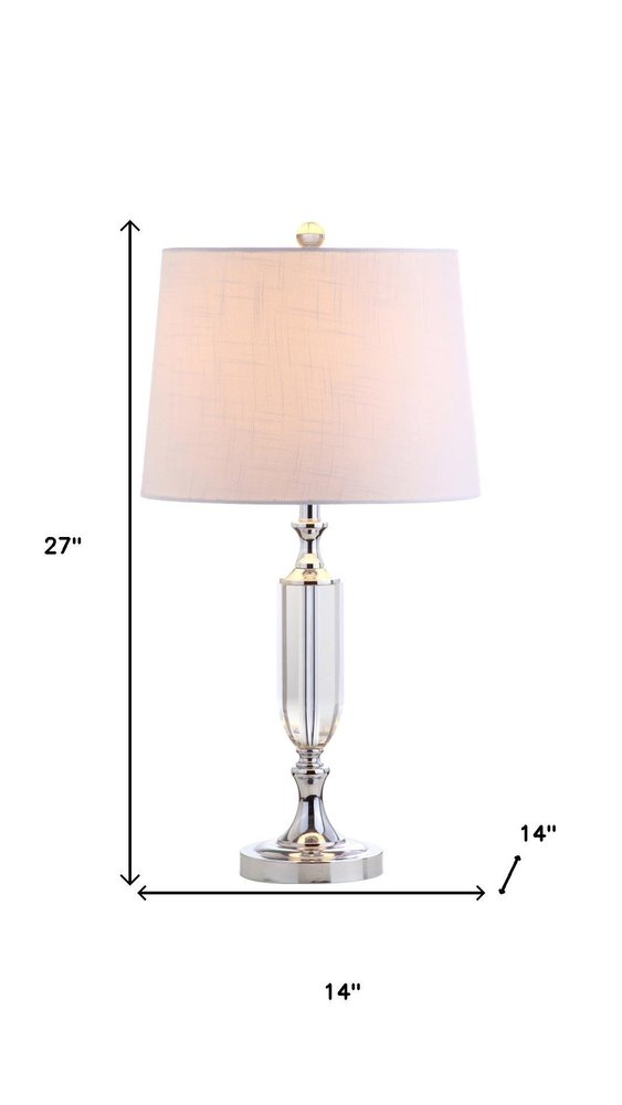 27" Silver Novelty Table Lamp LED With Empire Shade
