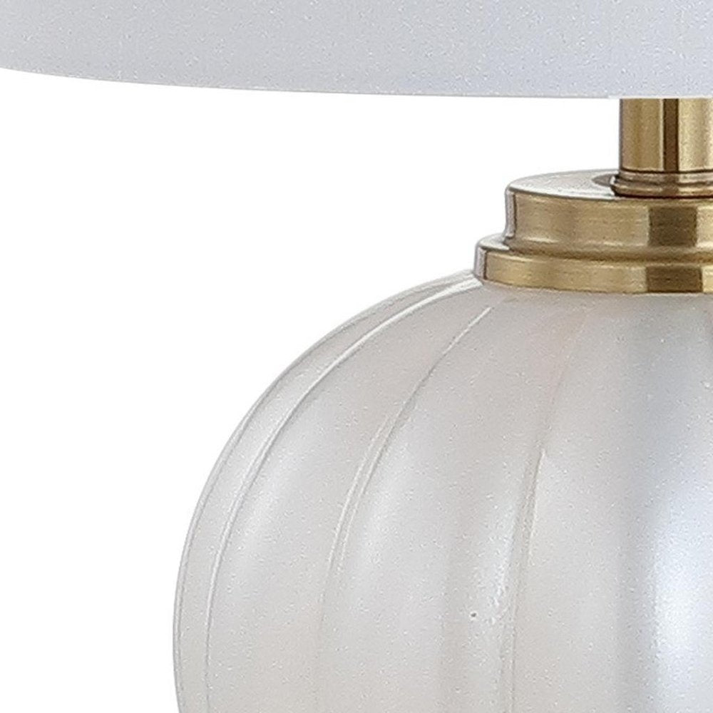 18" Clear Novelty Table Lamp LED With Drum Shade