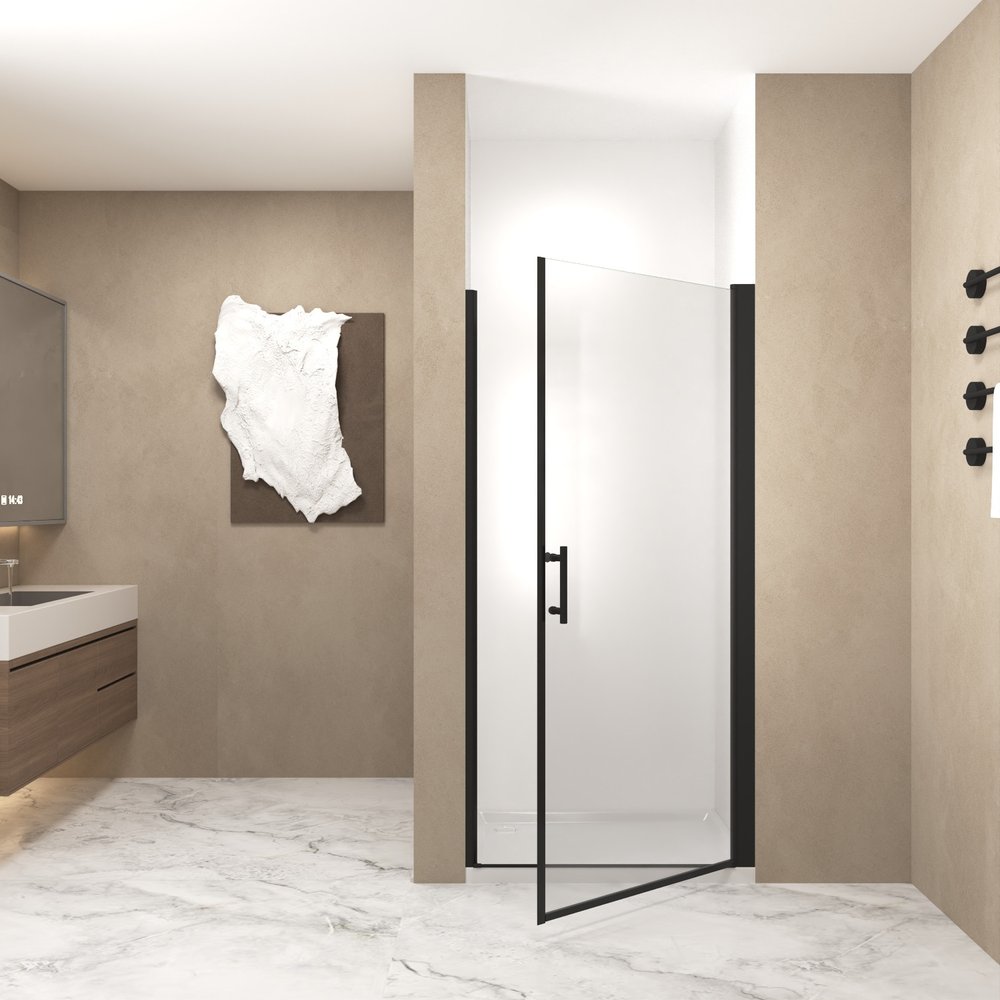 72" X 34" Aluminum and Tempered Glass Shower Door