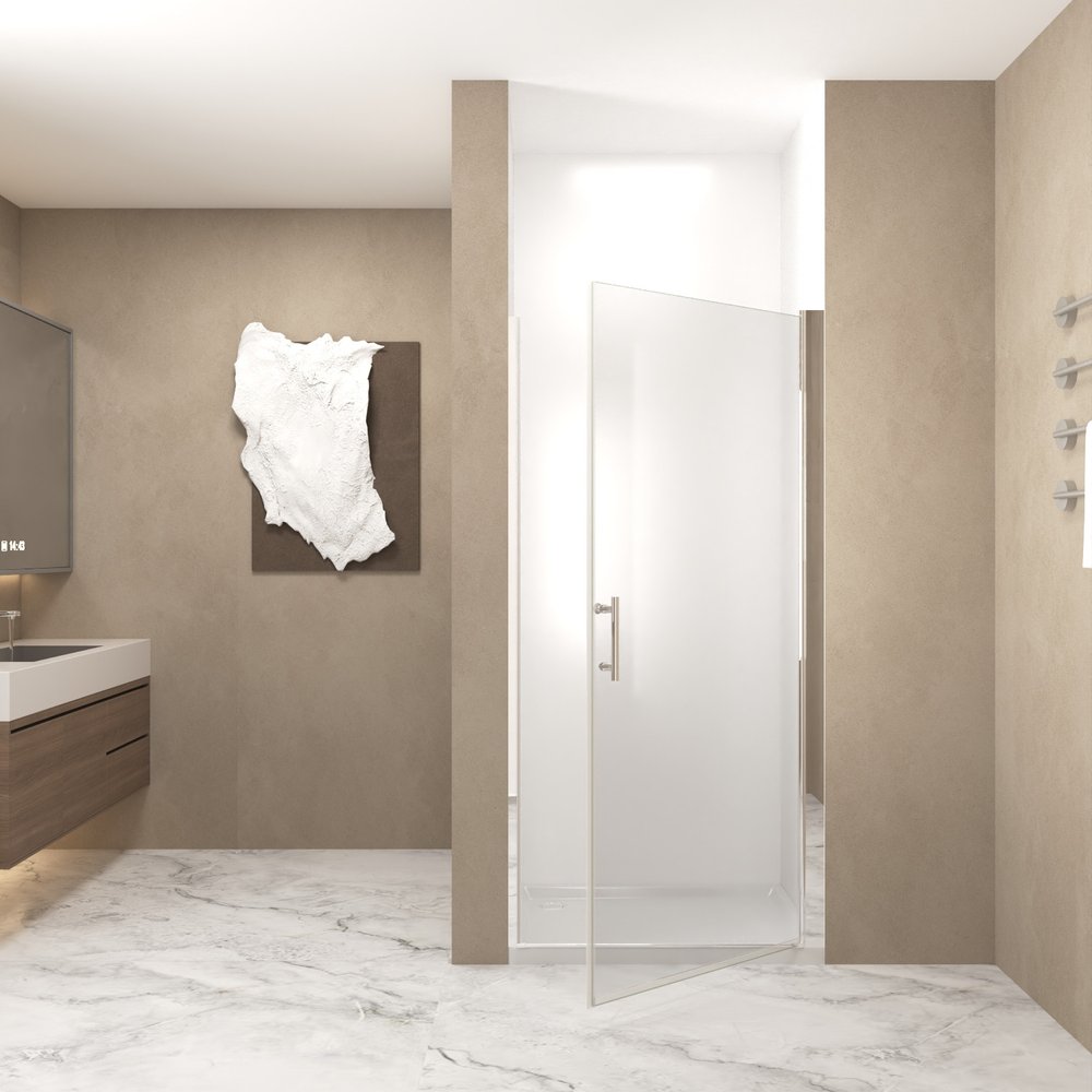 72" X 32" Aluminum and Tempered Glass Shower Door