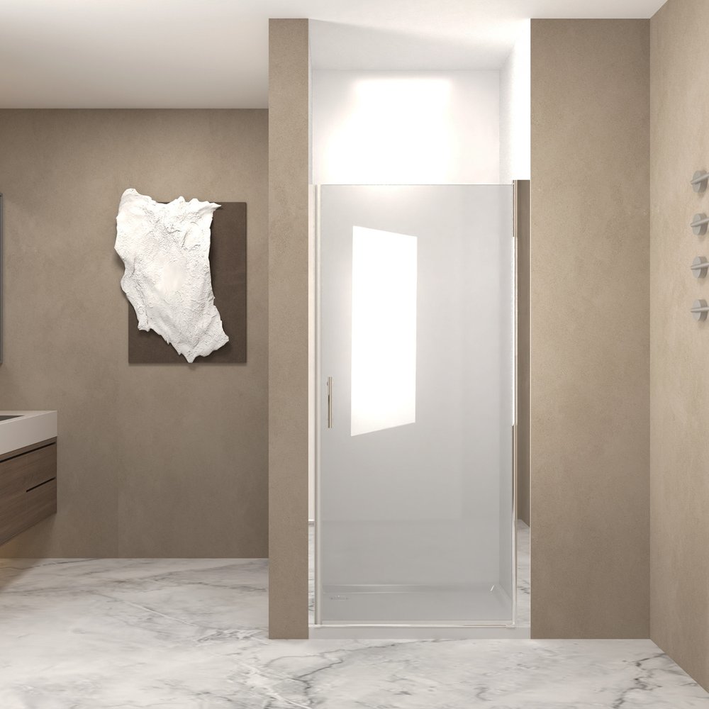 72" X 28" Aluminum and Tempered Glass Shower Door