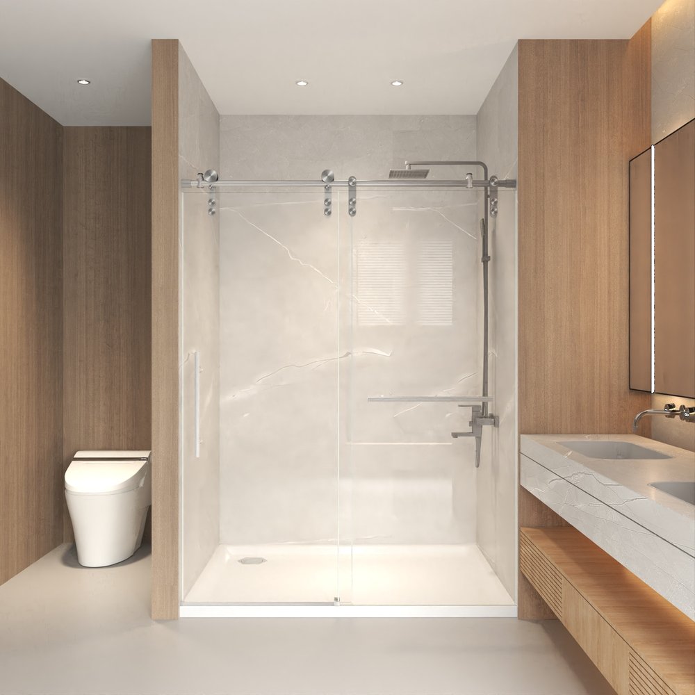 Set Of Two Tempered Glass Shower Doors