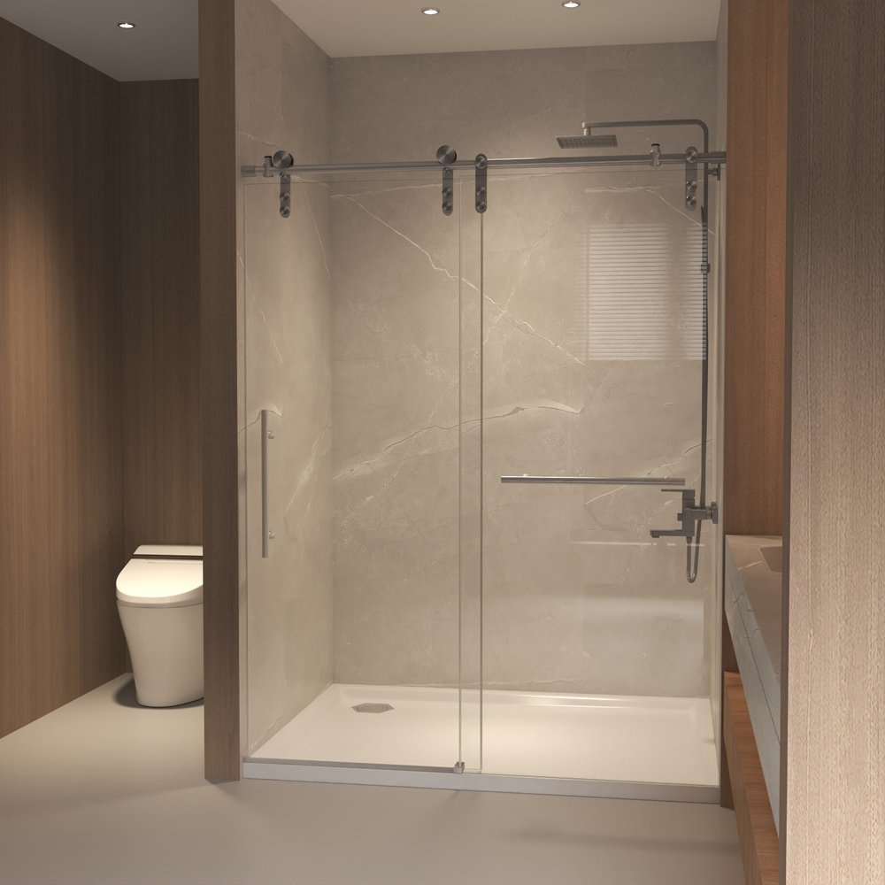 Set Of Two Tempered Glass Shower Doors