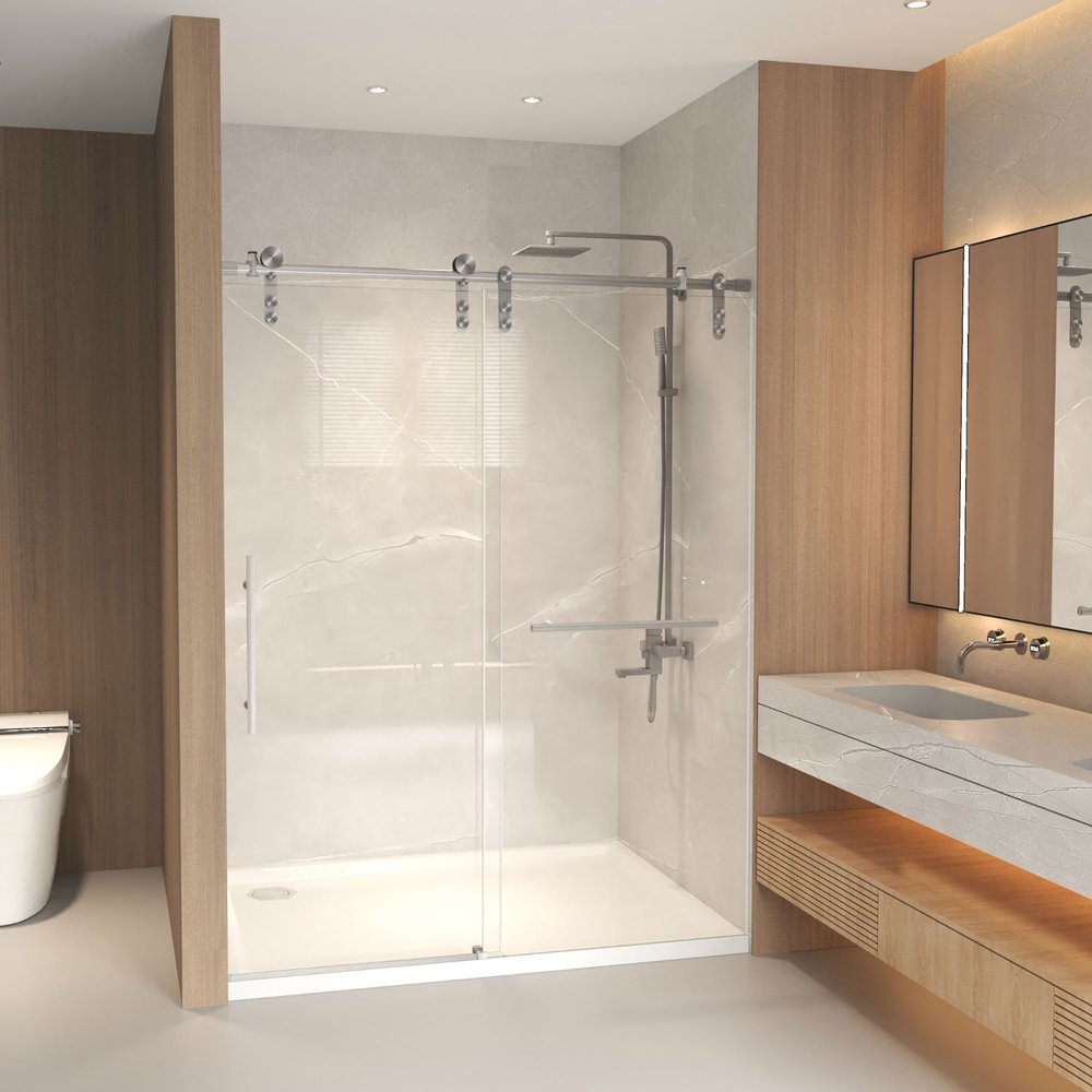 Set Of Two Tempered Glass Shower Doors