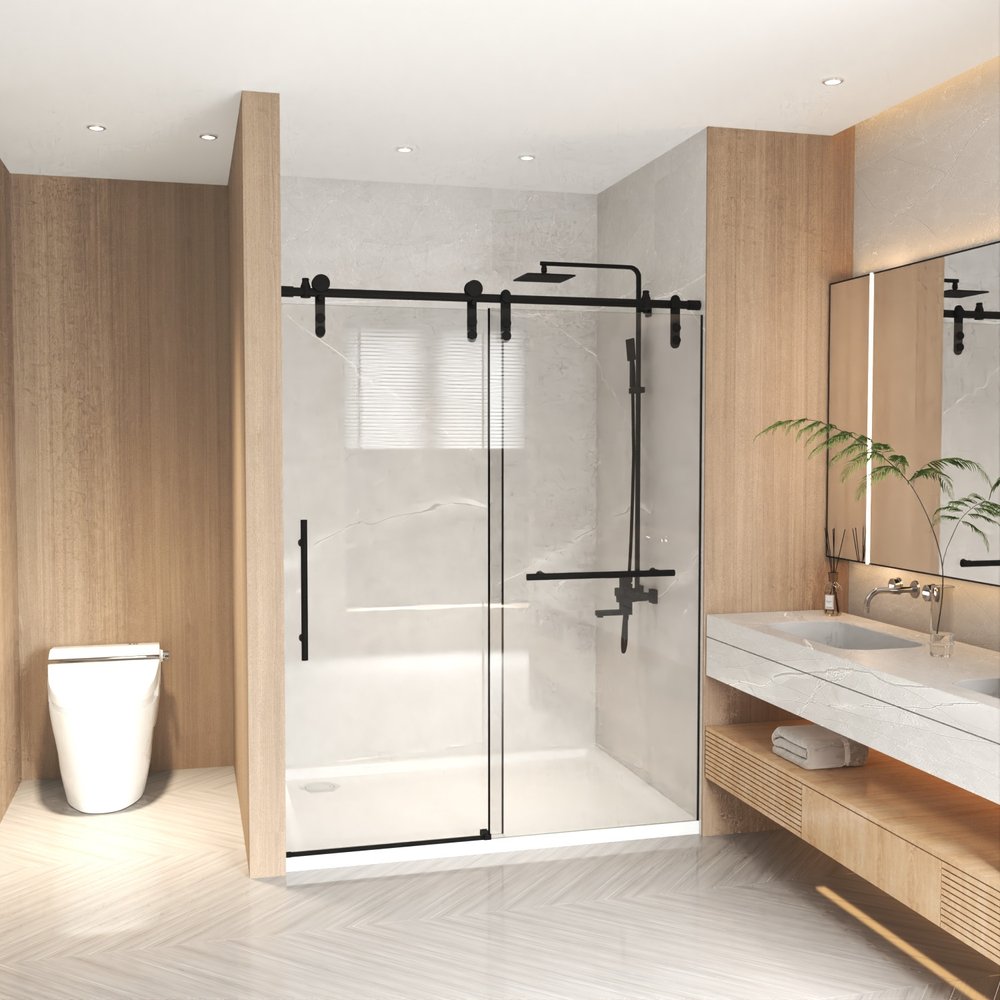 Set Of Two Tempered Glass Shower Doors