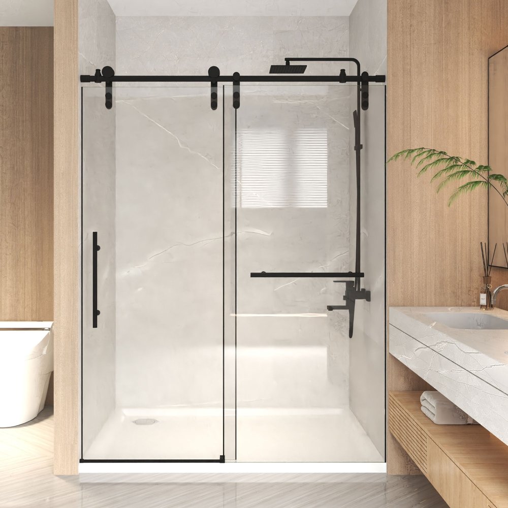 Set Of Two Tempered Glass Shower Doors