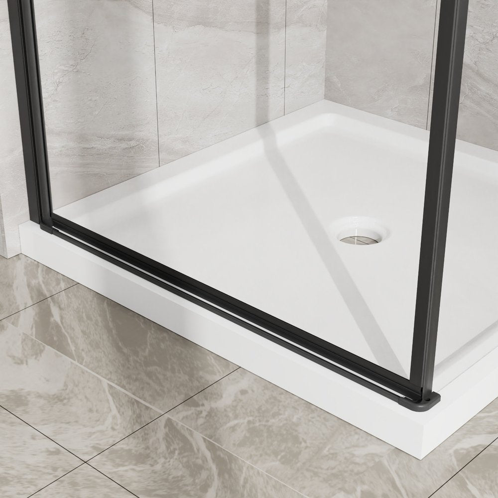 Set Of Two Aluminum and Tempered Glass Shower Doors