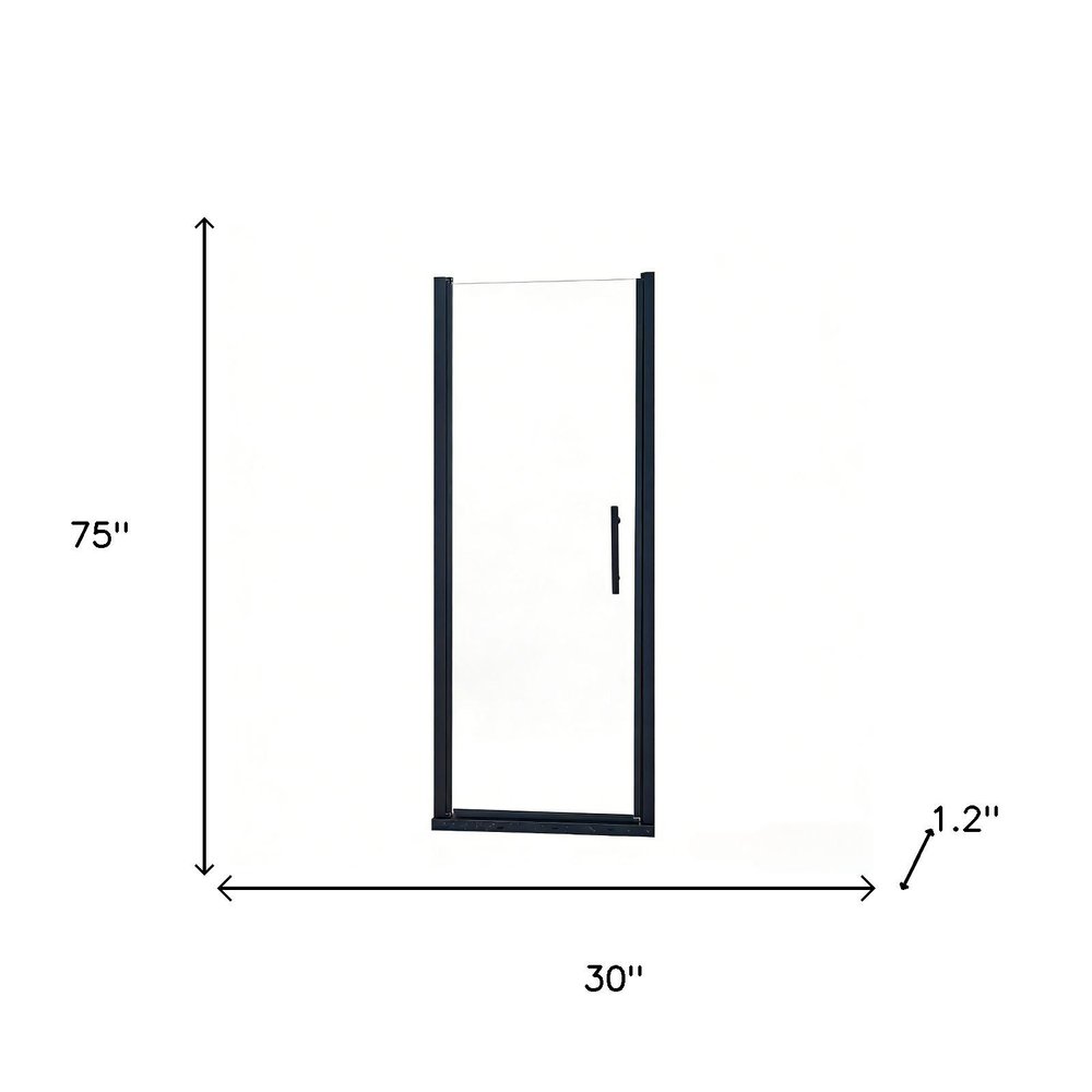 75" X 30" Aluminum and Tempered Glass Shower Door