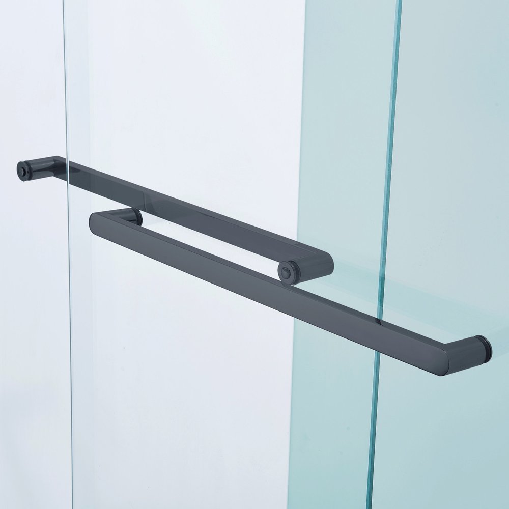 Set Of Two Aluminum and Tempered Glass Shower Doors