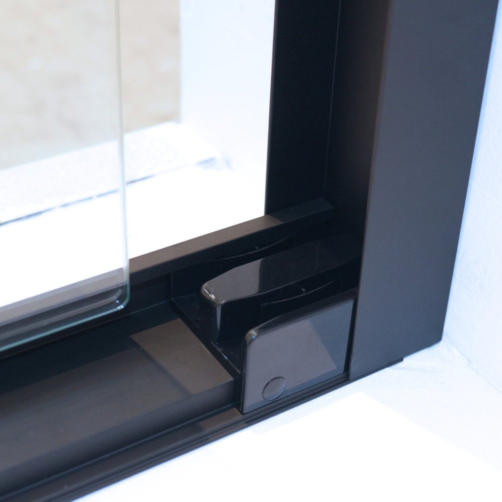 Set Of Two Aluminum and Tempered Glass Shower Doors