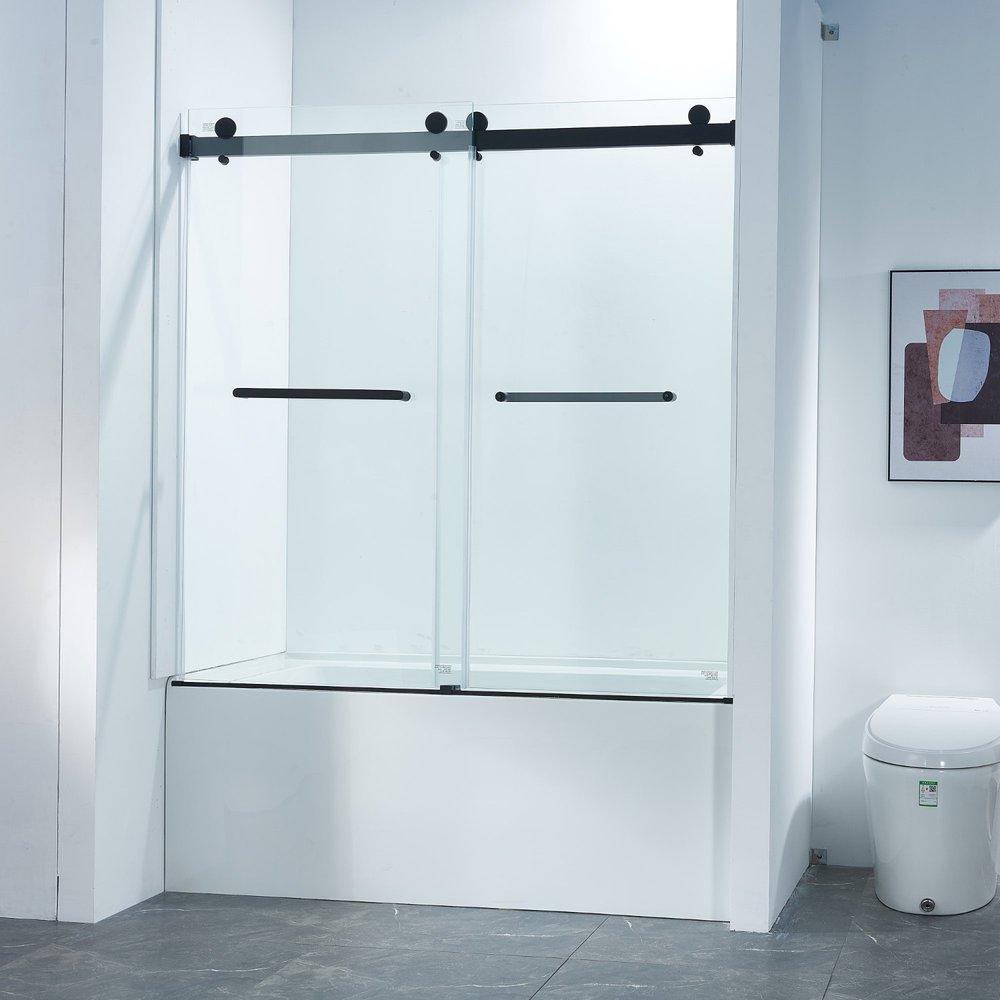 Set Of Two Tempered Glass Shower Doors