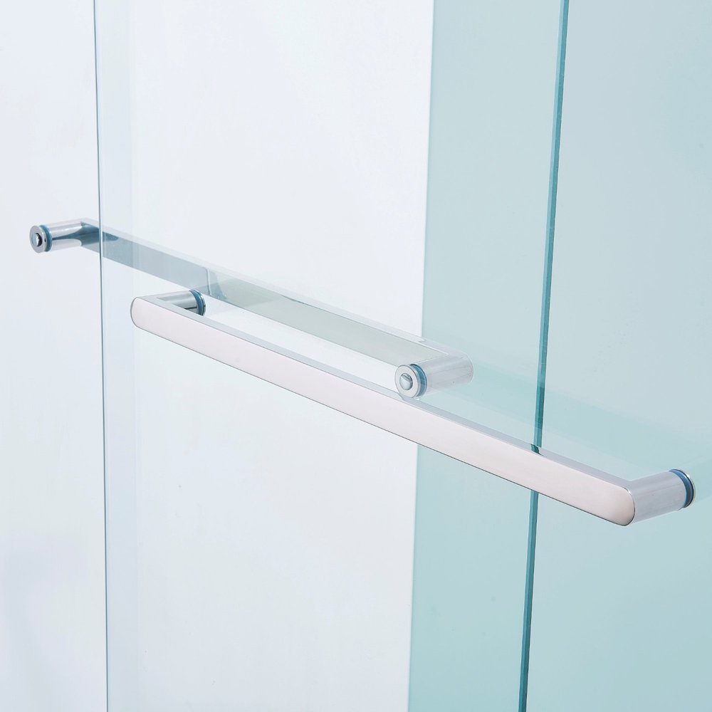 Set Of Two Aluminum and Tempered Glass Shower Doors