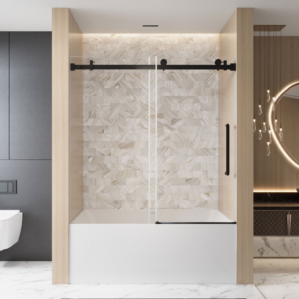 Set Of Two Tempered Glass Shower Doors