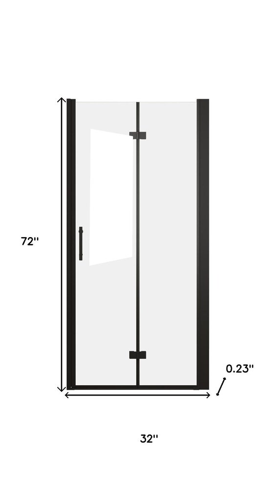 Set Of Two Aluminum and Tempered Glass Shower Doors