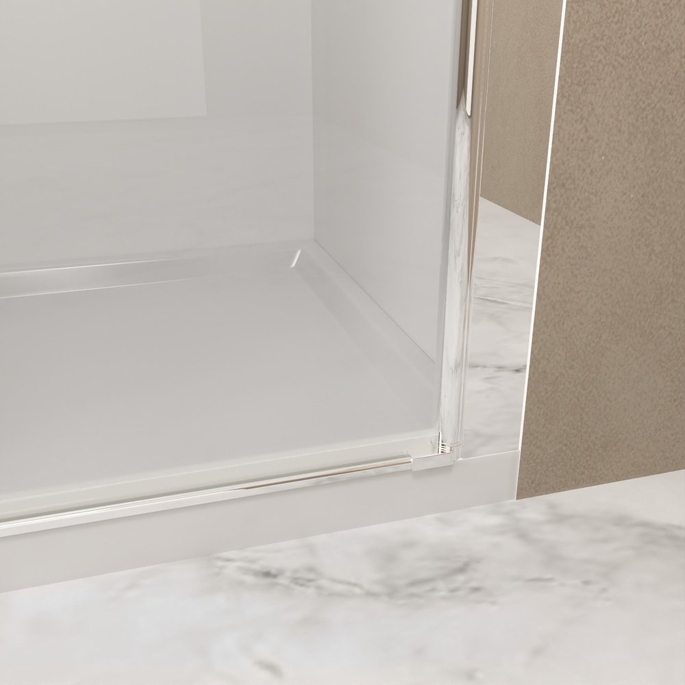Set Of Two Aluminum and Tempered Glass Shower Doors