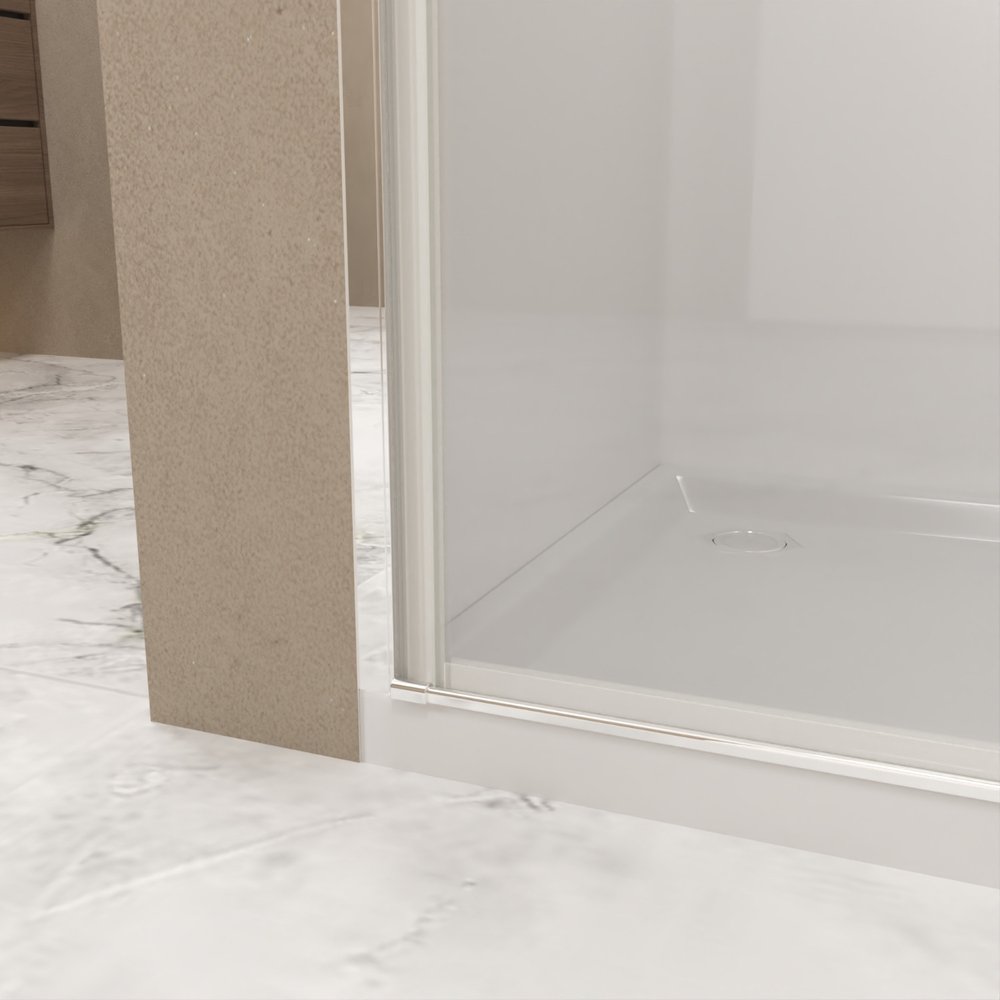 Set Of Two Aluminum and Tempered Glass Shower Doors