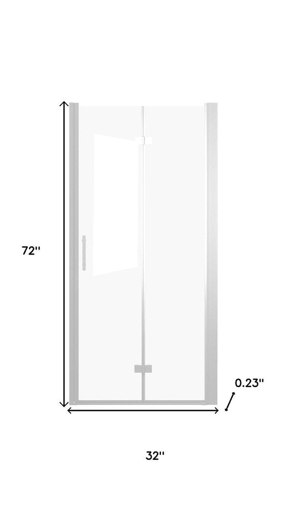 Set Of Two Aluminum and Tempered Glass Shower Doors