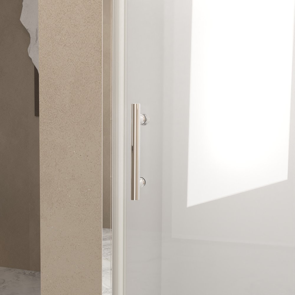 Set Of Two Aluminum and Tempered Glass Shower Doors