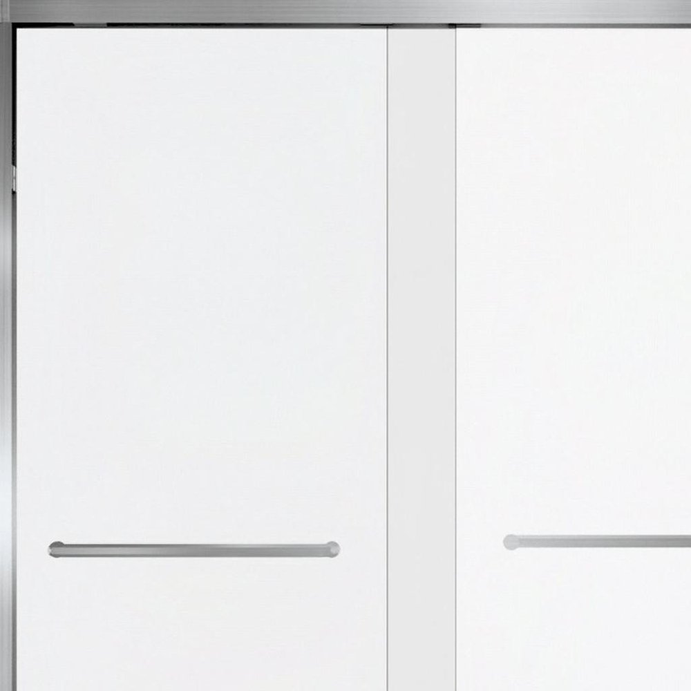 Set Of Two Aluminum and Tempered Glass Shower Doors