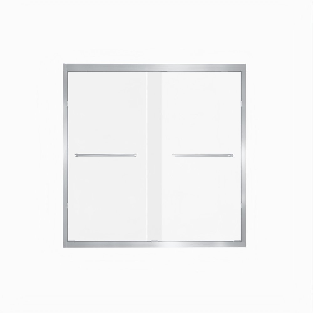 Set Of Two Aluminum and Tempered Glass Shower Doors