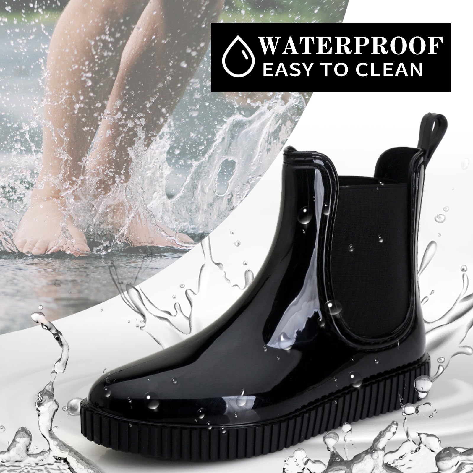 HSBDNZQ Rain Boots for Gardening ,Outdoor Work Anti-Slipping Size 39=US9.5