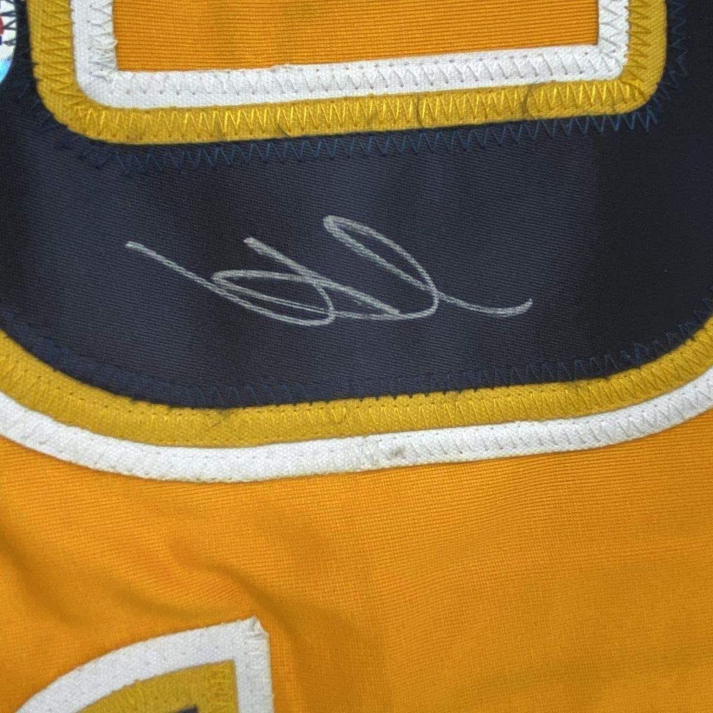 Framed Autographed/Signed Viktor Arvidsson 35x39 Nashville Yellow Hockey Jersey PSA/DNA COA