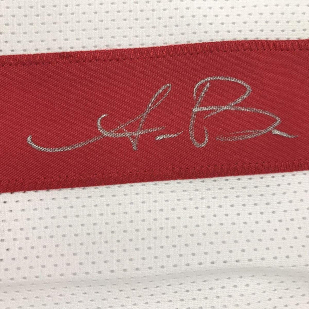 Framed Autographed/Signed AJ A.J. Brown 35x39 Ole Miss White College Football Jersey JSA COA